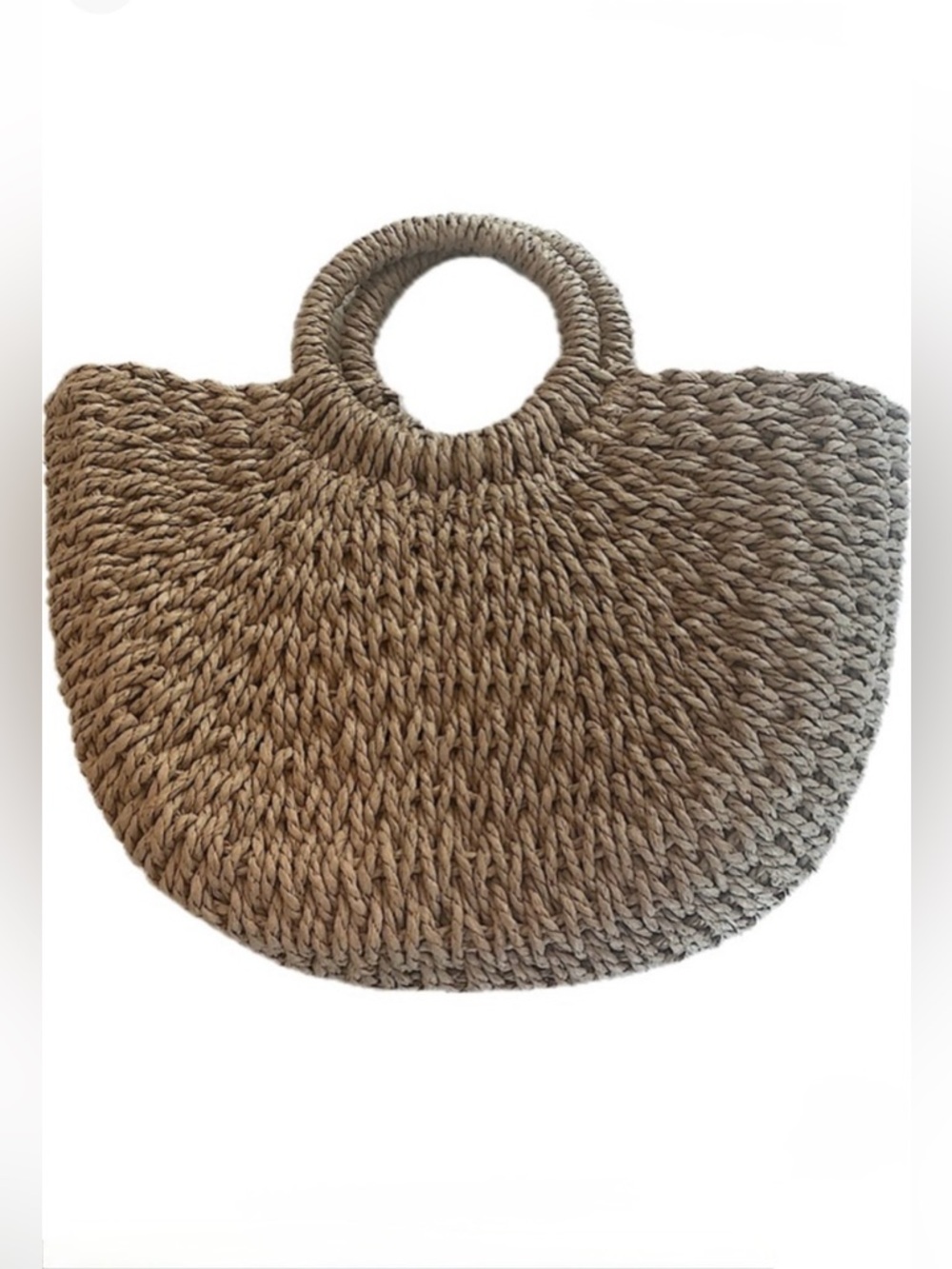 Half Moon Hobo Straw Handbag